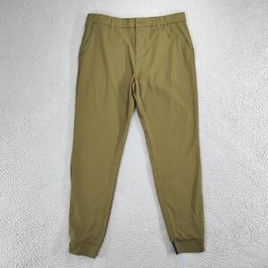GoodGood Golf Pants Mens 34 Waist Green Olive Jogger Cuffed Ankle Polyester Golf